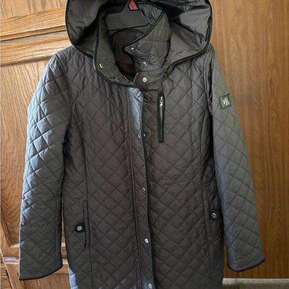 Ralph Lauren Taupe Quilted Hooded Voat - Picture 1 of 5
